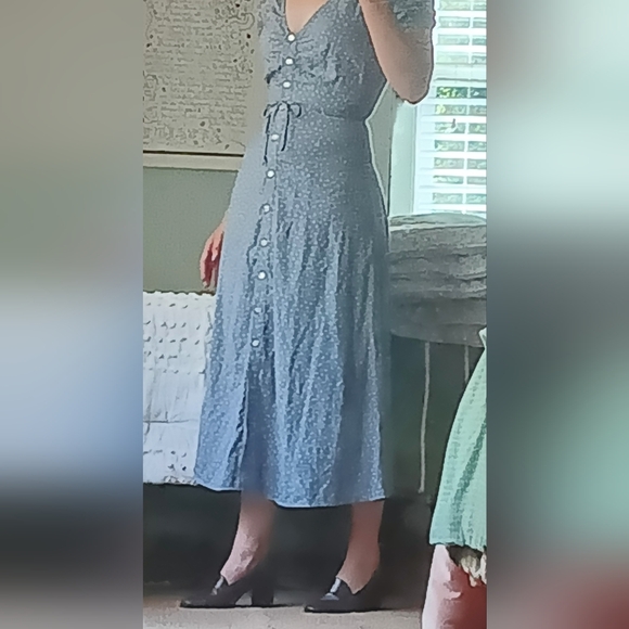 Madewell Dreamy Blue Midi Dress NWT - Picture 5 of 9